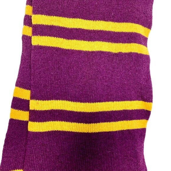 Harry Potter Gryffindor Scarf Costume Halloween Purple Yellow Stripe Lambs Wool - Picture 4 of 9